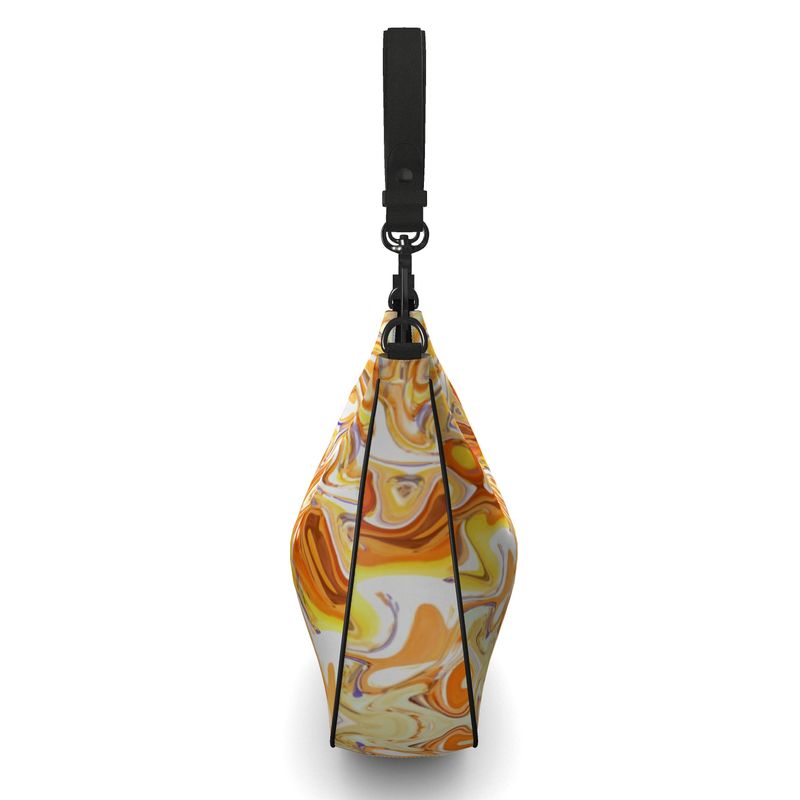 Coffee and Caramel Curve Hobo Bag