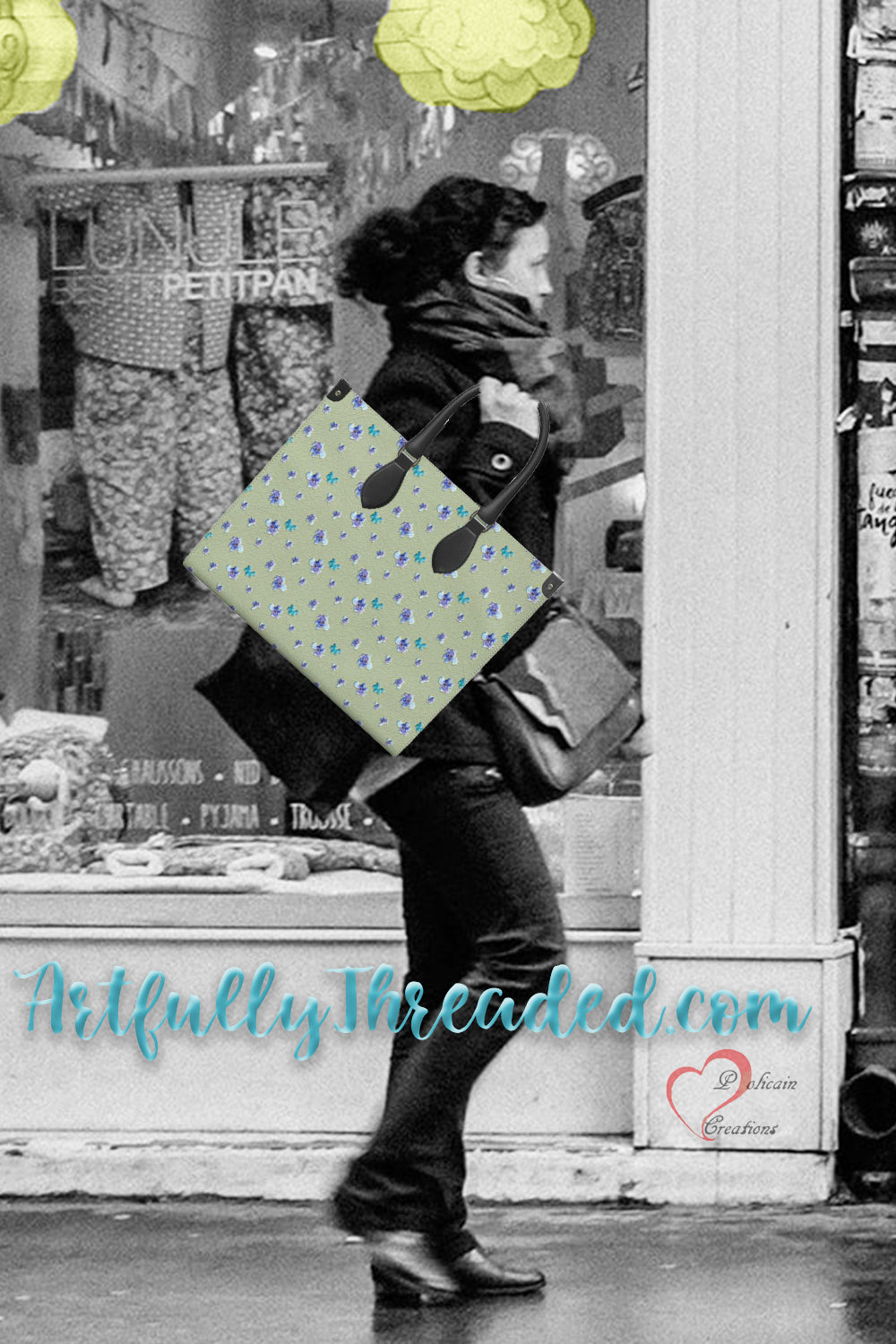 A Bit of Purple Leather Shopper Bag