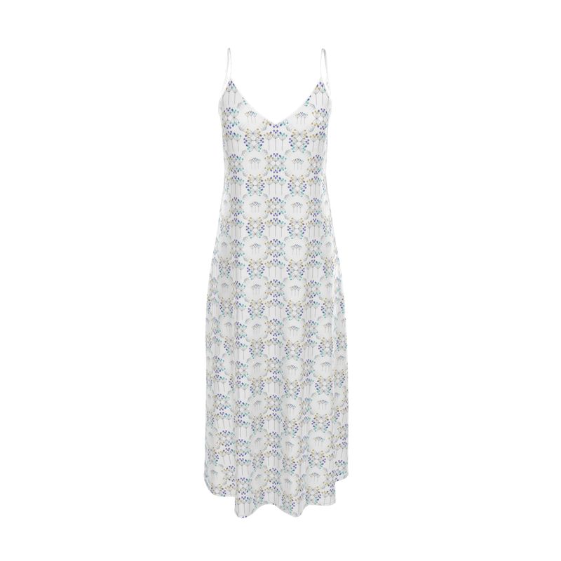 Line Art Simple Flowers Slip Dress