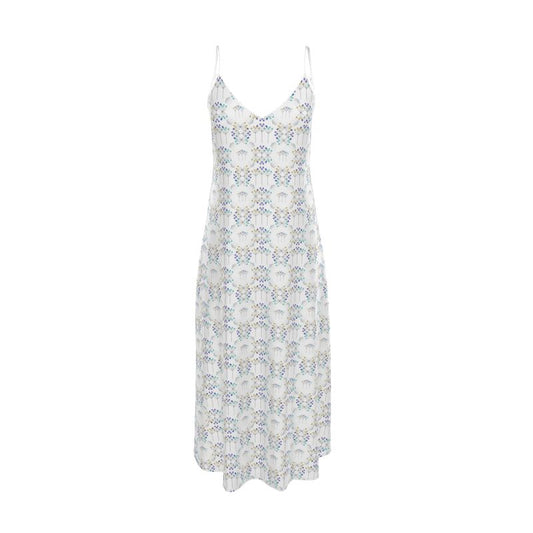 Line Art Simple Flowers Slip Dress
