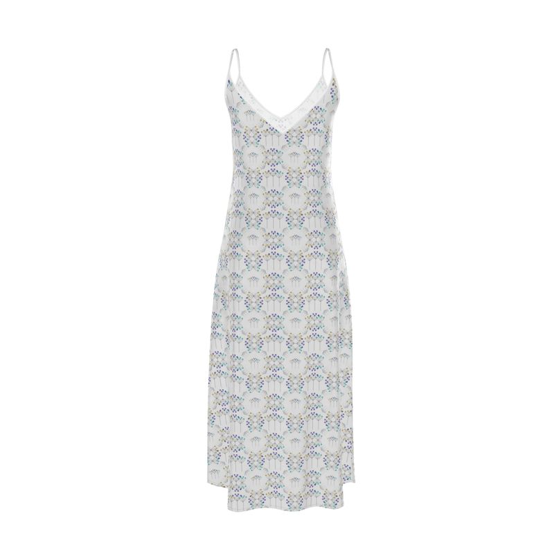 Line Art Simple Flowers Slip Dress
