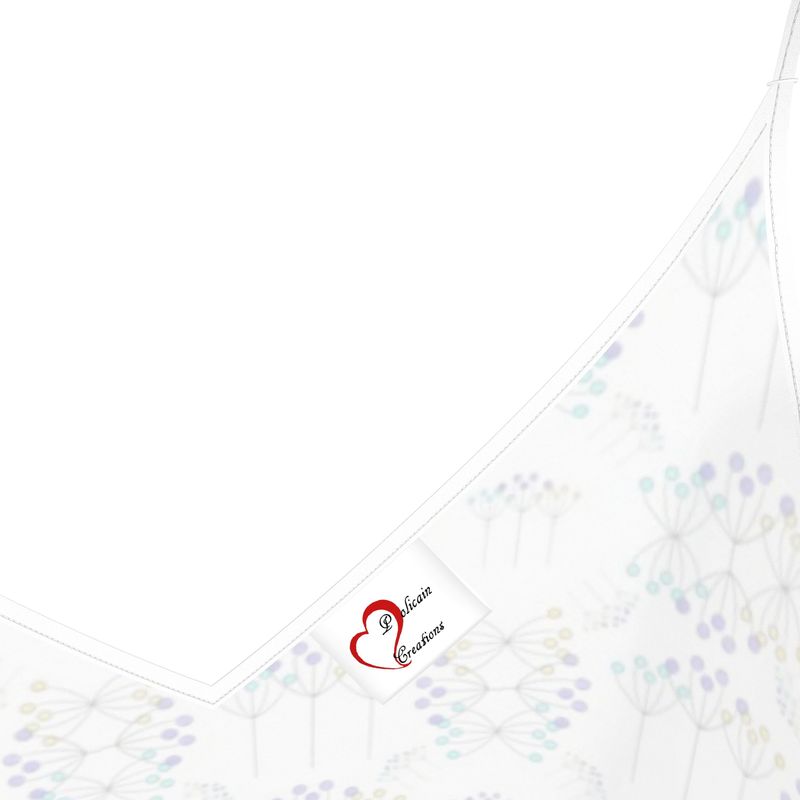 Line Art Simple Flowers Slip Dress