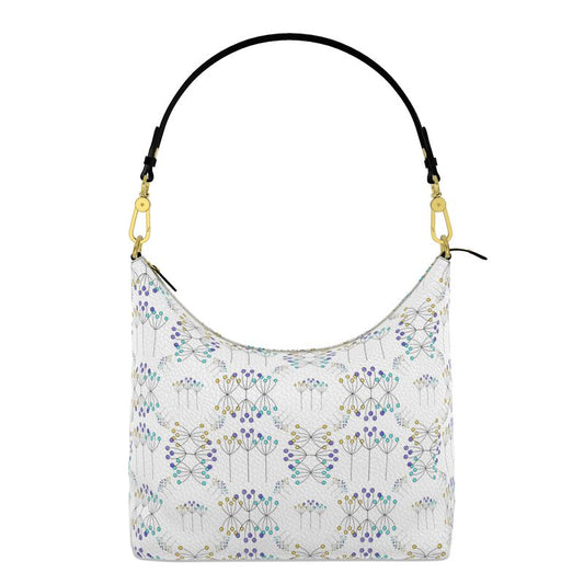 Line Art Simple Flowers Square Hobo Bag