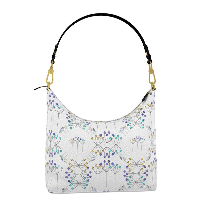 Line Art Simple Flowers Square Hobo Bag