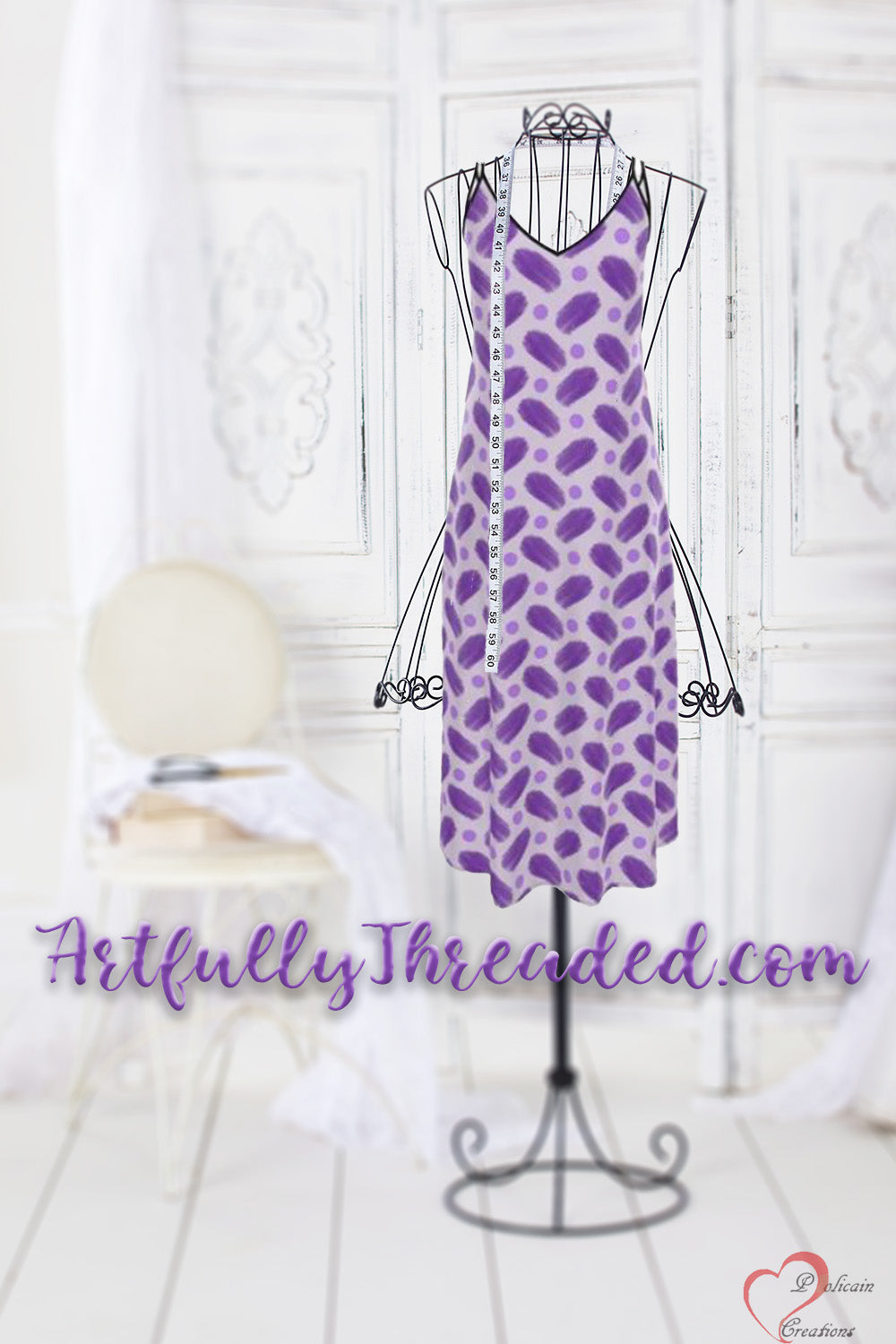 Indigo and Dots on Lavender
