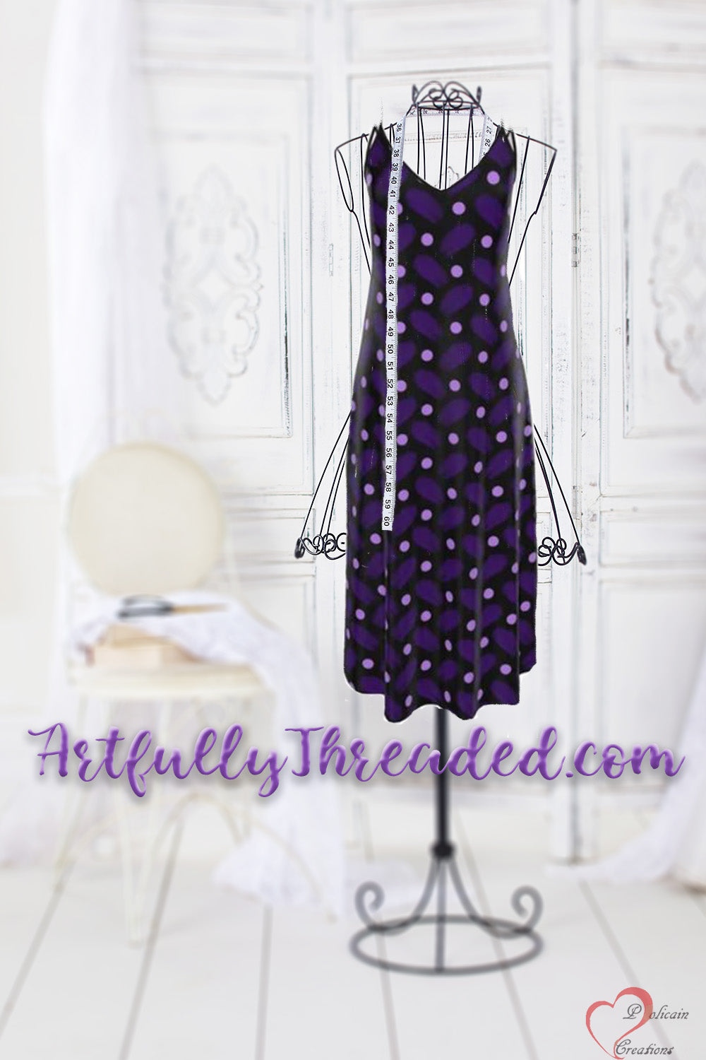 Indigo and Dots on Black