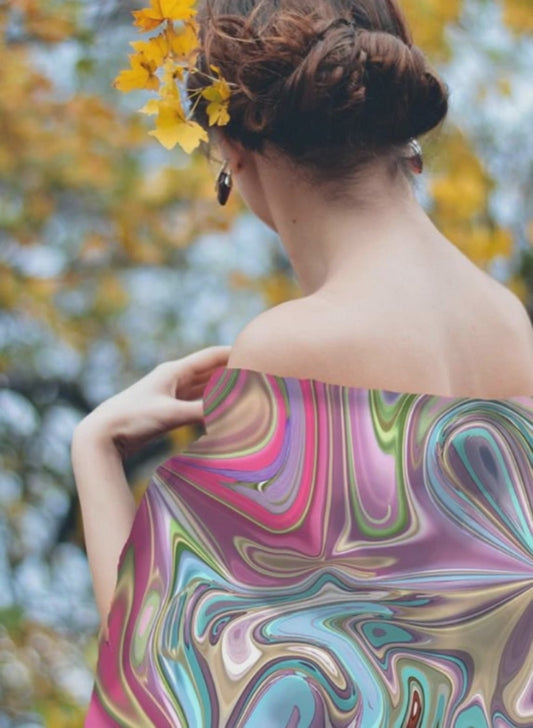 60s Time Travel Scarf Wrap or Shawl