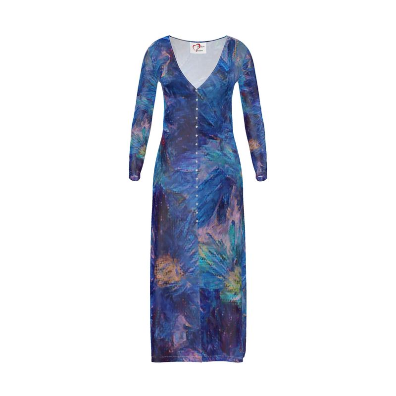 Beautiful Blues Long Cardigan / Button Dress