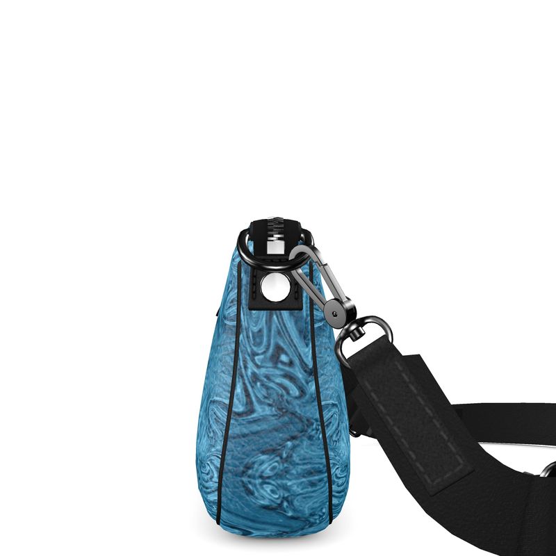 Blue Denim Design Baguette Bag