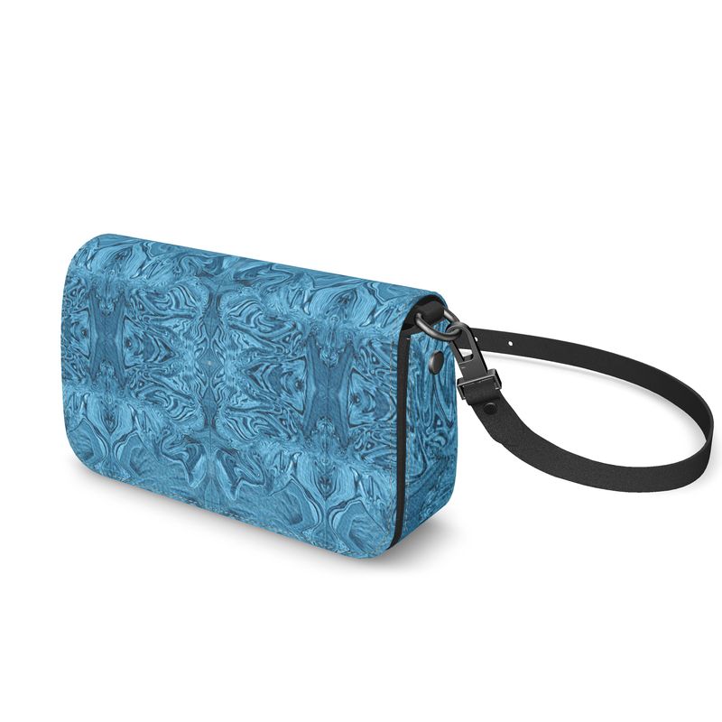 Blue Denim Design Flap Over Box Bag