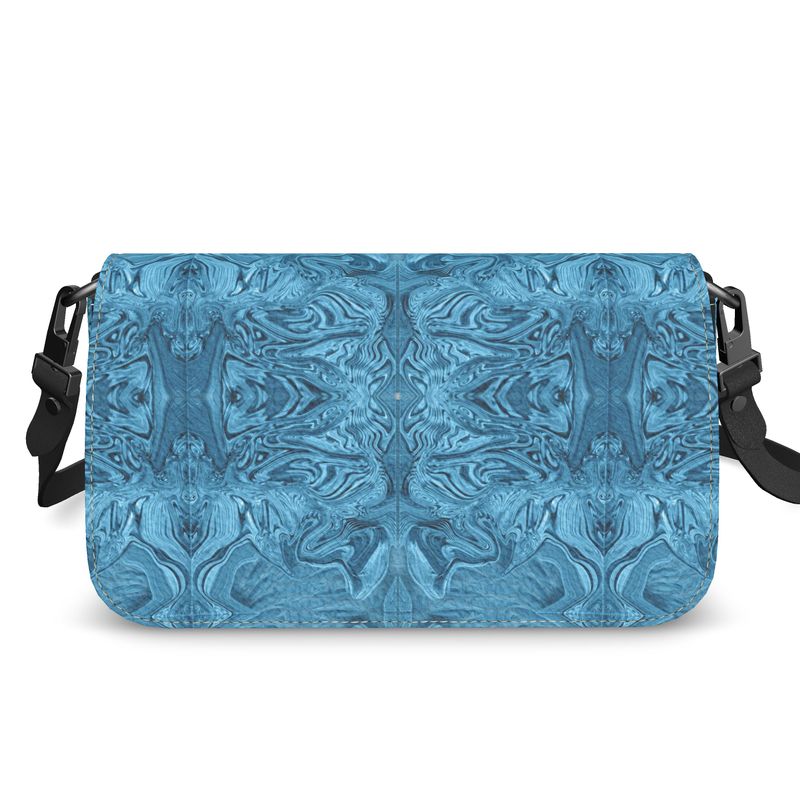 Blue Denim Design Flap Over Box Bag