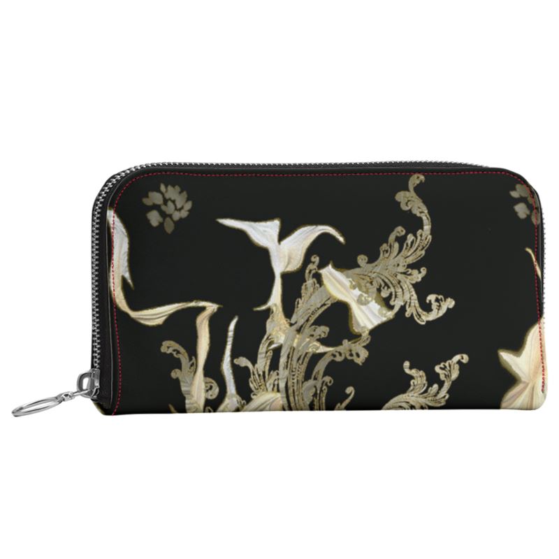 Golden Threads Leather Zip Wallet / Purse