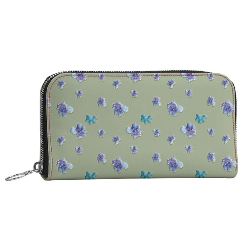 A Bit of Purple Leather Zip Wallet / Purse