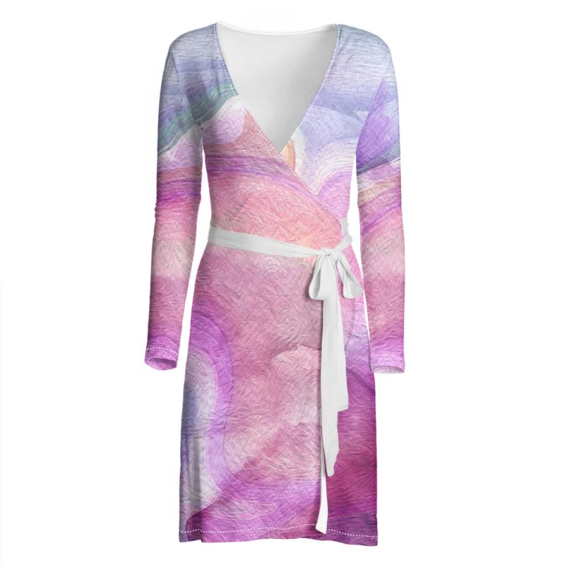 Peaceful Pinks Wrap Dress
