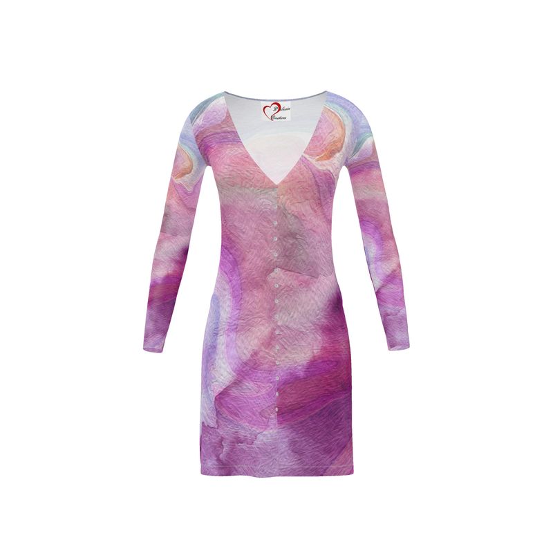 Peaceful Pinks Ladies Cardigan / Button Dress