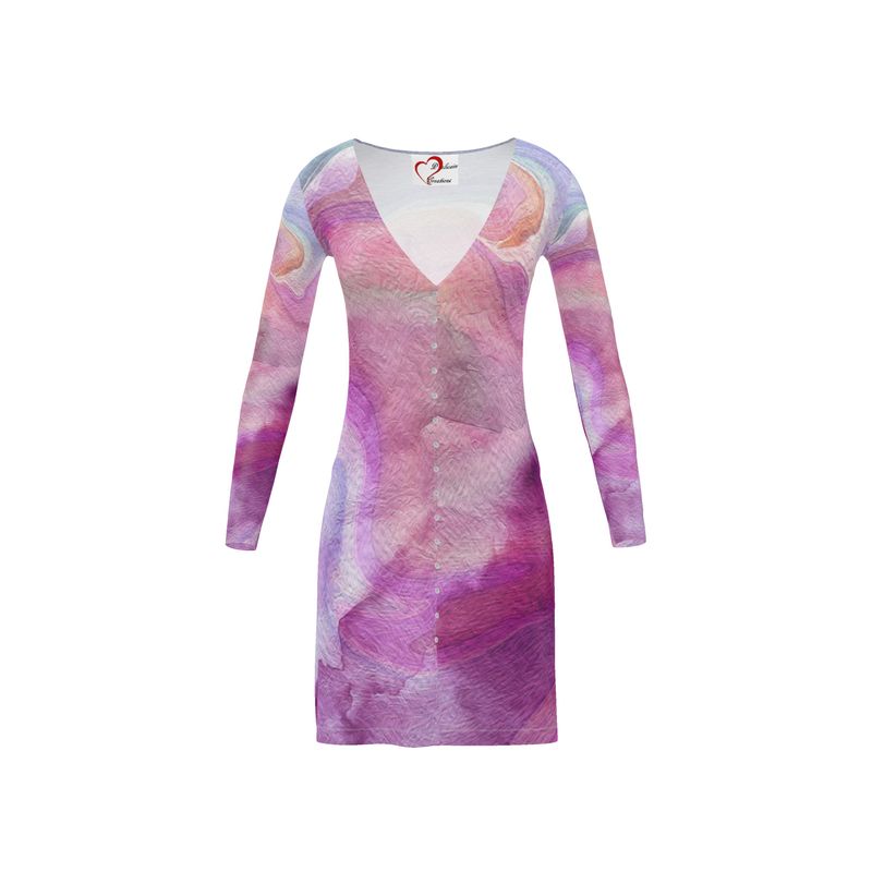 Peaceful Pinks Ladies Cardigan / Button Dress