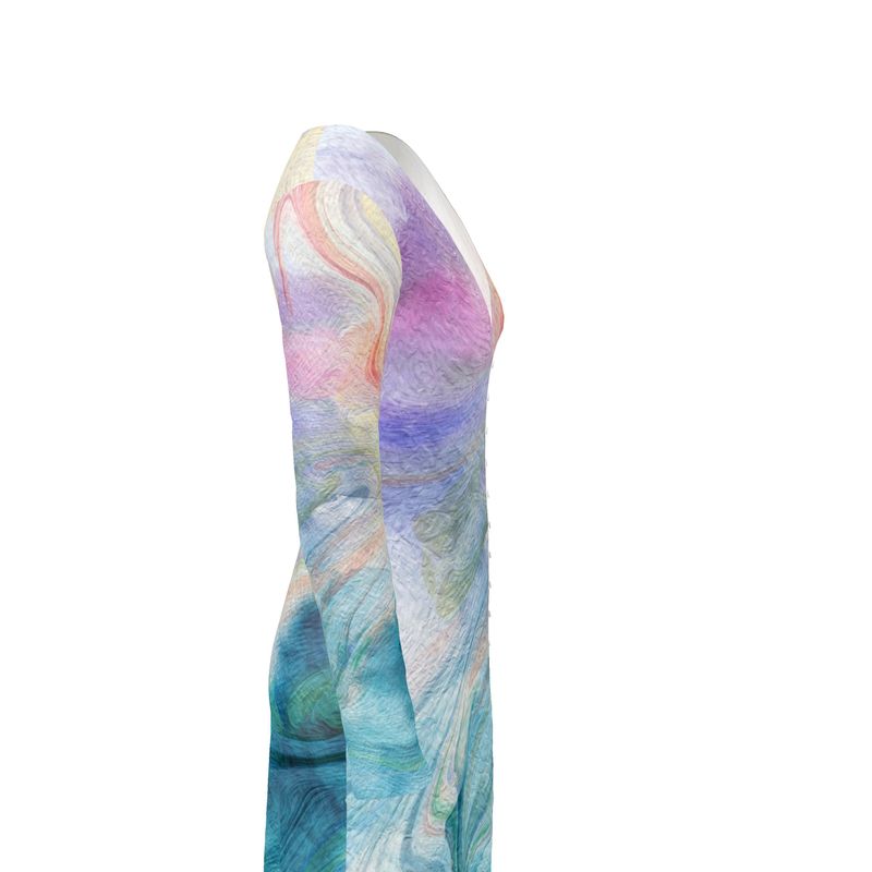 Peaceful Teals Ladies Cardigan / Button Dress