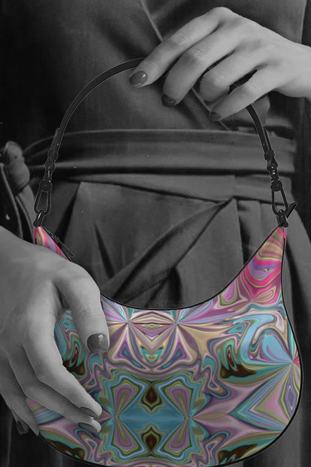 60s Time Travel Curve Hobo Bag