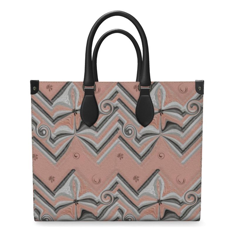 Herringbone with a Twist Leather Shopper Bag