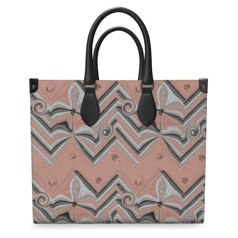 Herringbone with a Twist Leather Shopper Bag