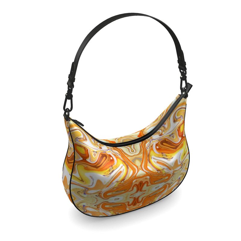 Coffee and Caramel Curve Hobo Bag