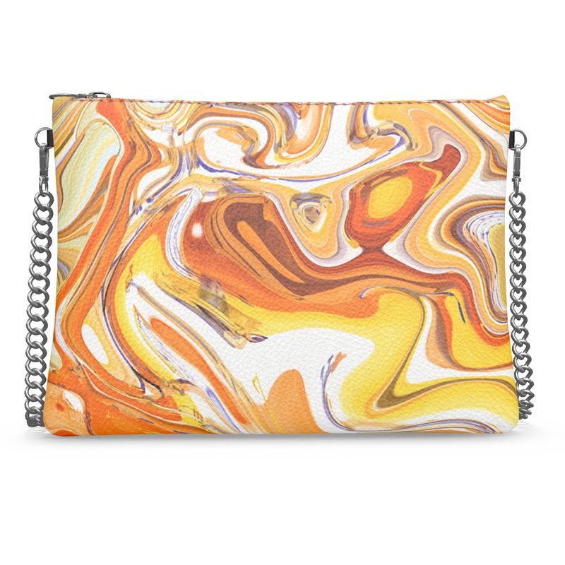 Coffee and Caramel Crossbody Bag With Chain