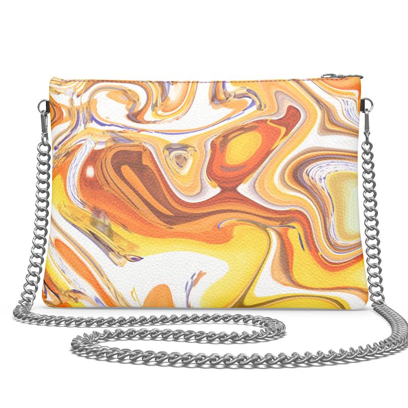 Coffee and Caramel Crossbody Bag With Chain