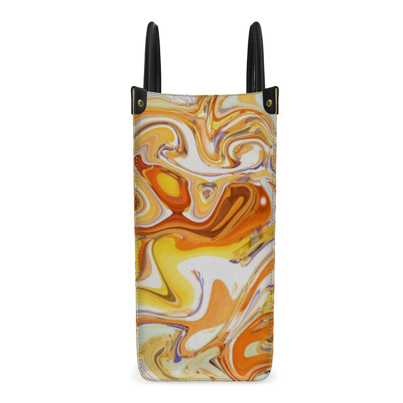 Coffee and Caramel Leather Shopper Bag