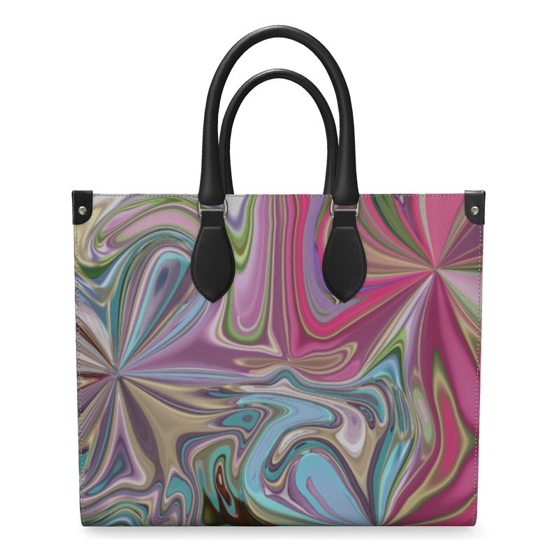 60s Time Travel Leather Shopping Bag