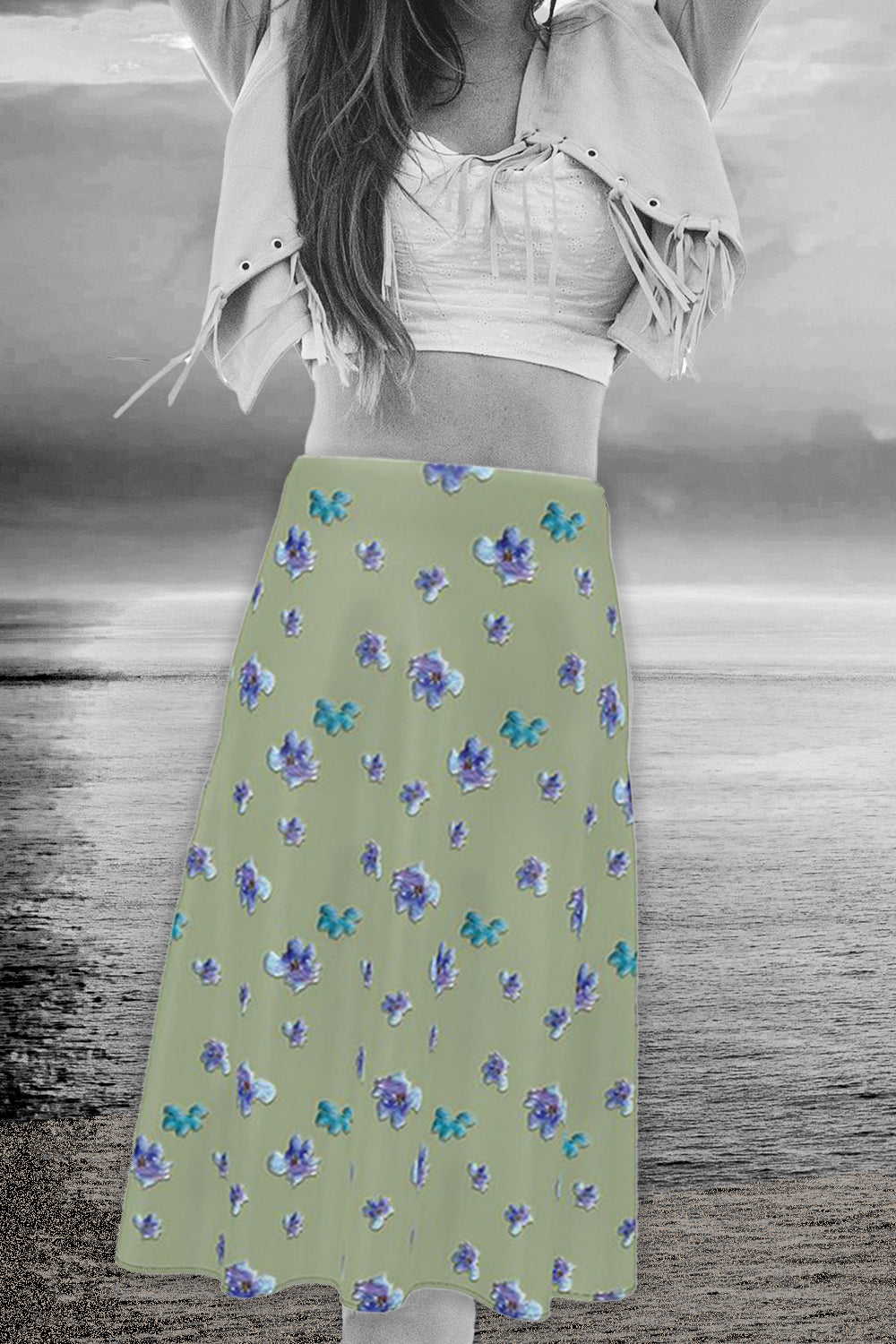 A Bit of Purple Midi Skirt