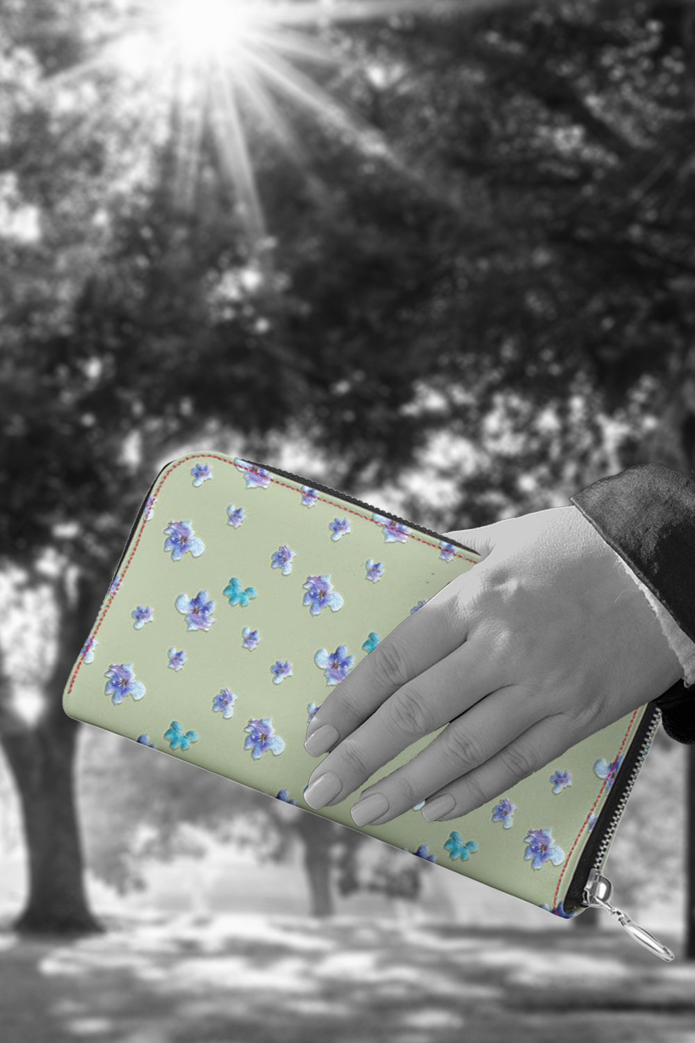 A Bit of Purple Leather Zip Wallet / Purse