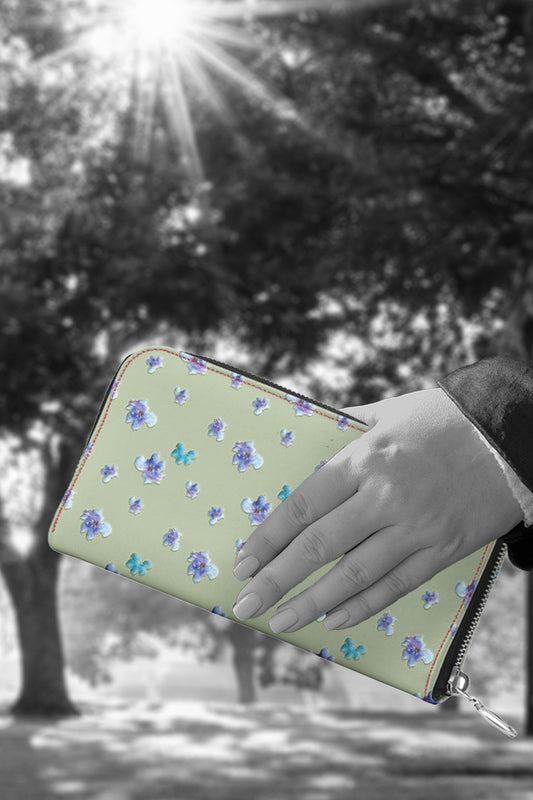 A Bit of Purple Leather Zip Wallet / Purse