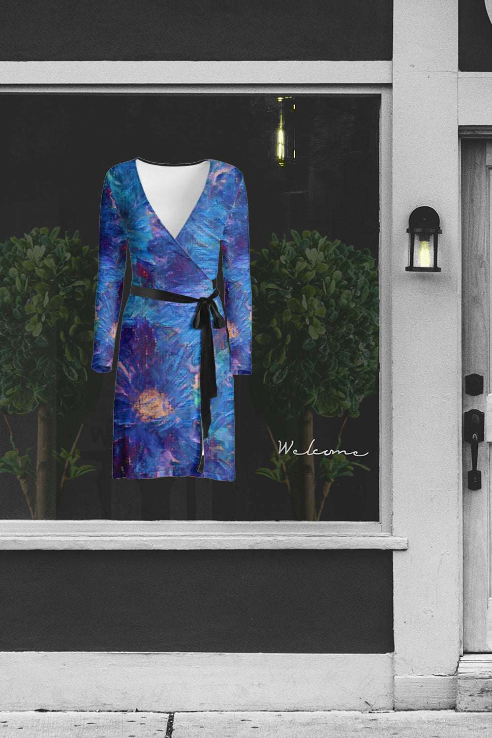 Beautiful Blues Wrap Dress