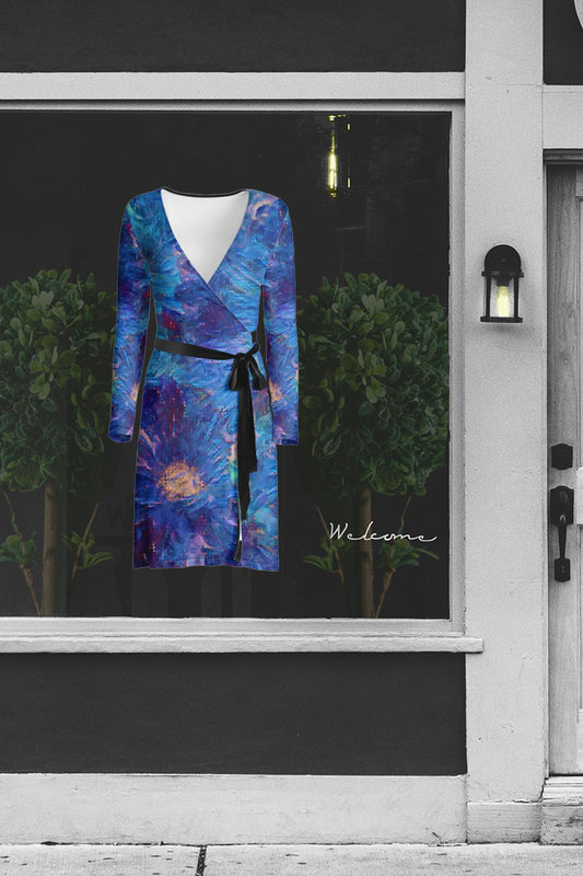 Beautiful Blues Wrap Dress