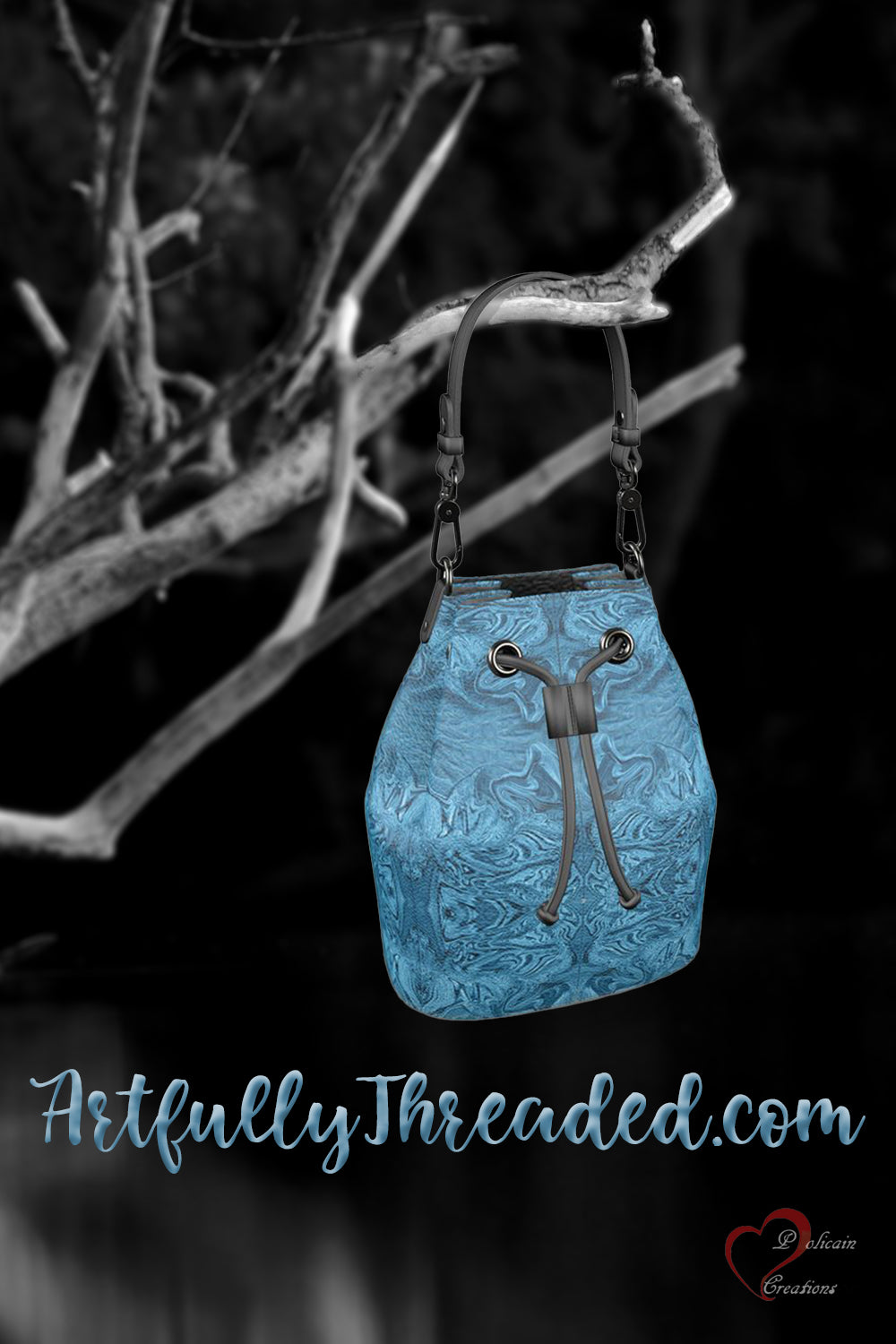 Blue Denim Design Bucket Bag