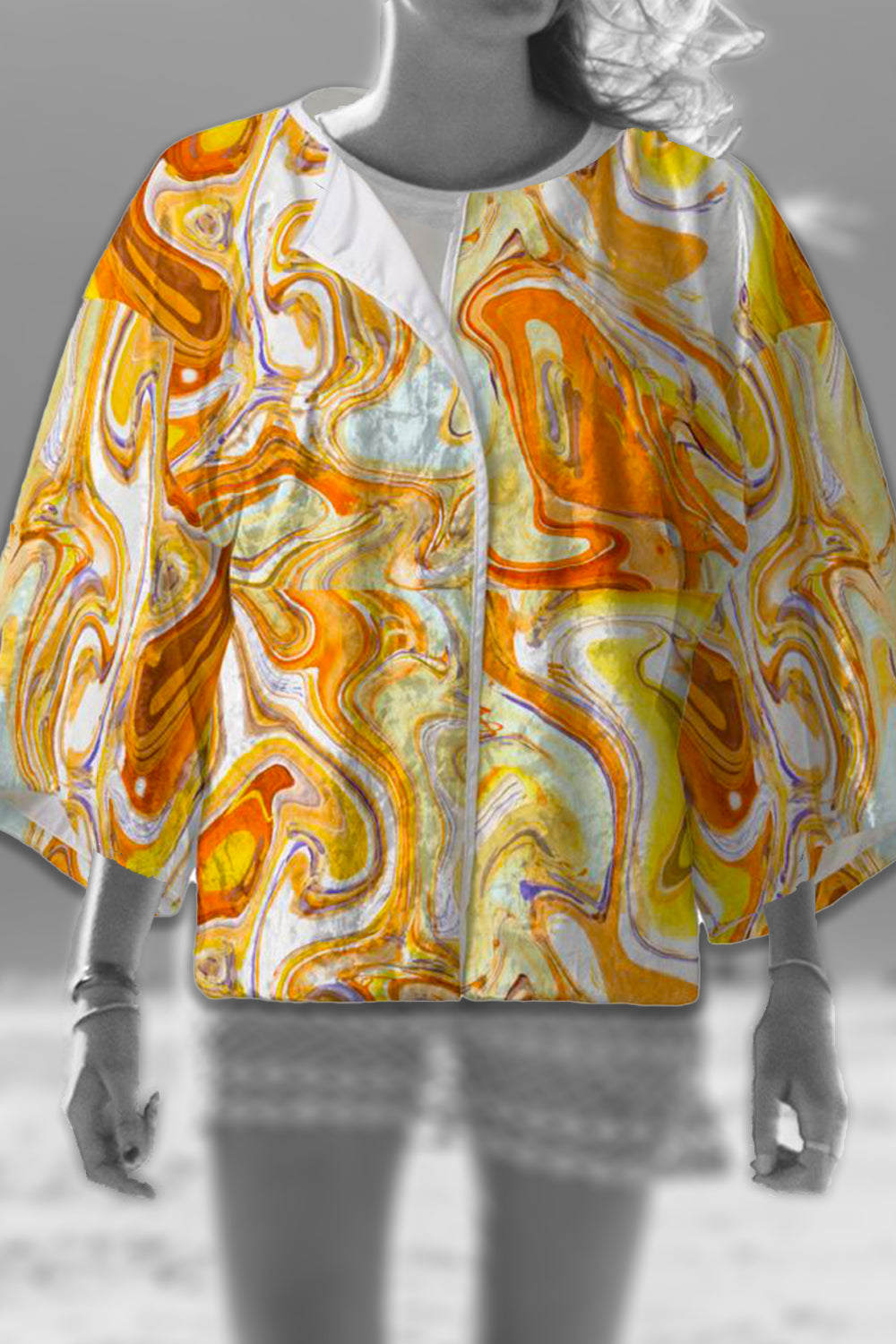 Coffee and Caramel Kimono Jacket / Blazer