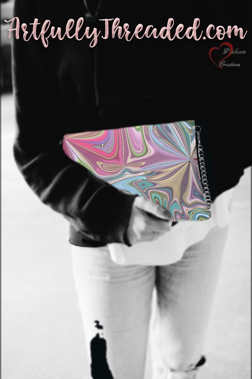 60s Time Travel Crossbody Bag With Removable Chain