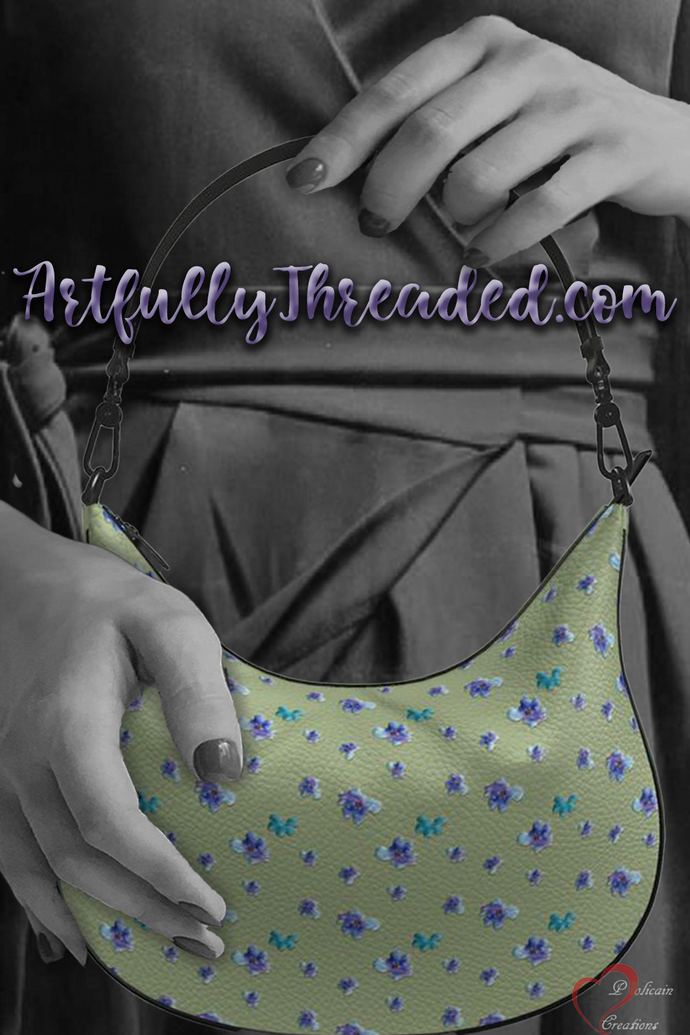 A Bit of Purple Curve Hobo Bag