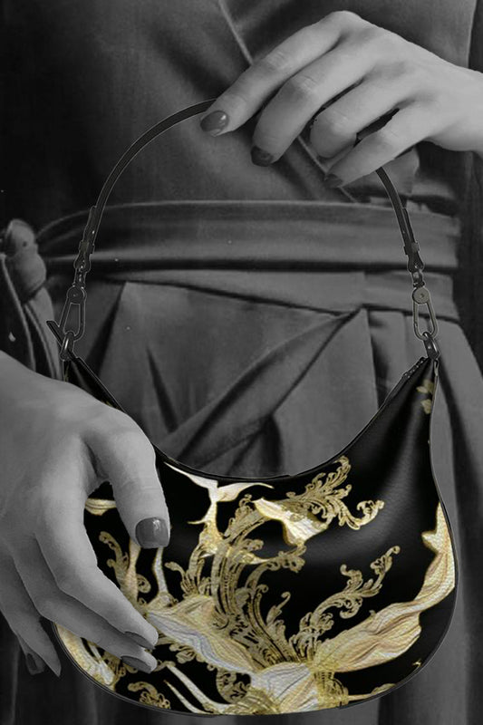 Golden Threads Curve Hobo Bag