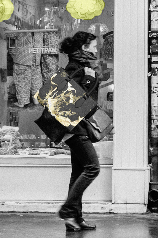 Golden Threads Leather Shopper Bag