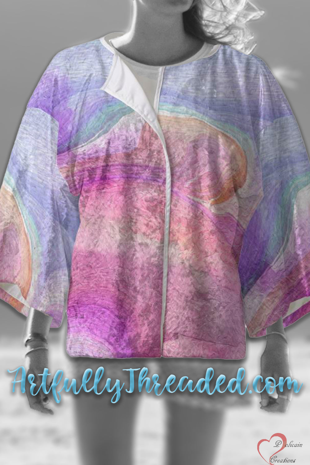 Peaceful Pinks Kimono Blazer / Jacket