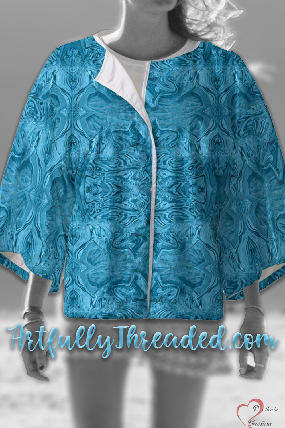 Blue Denim Design Kimono Blazer / Jacket