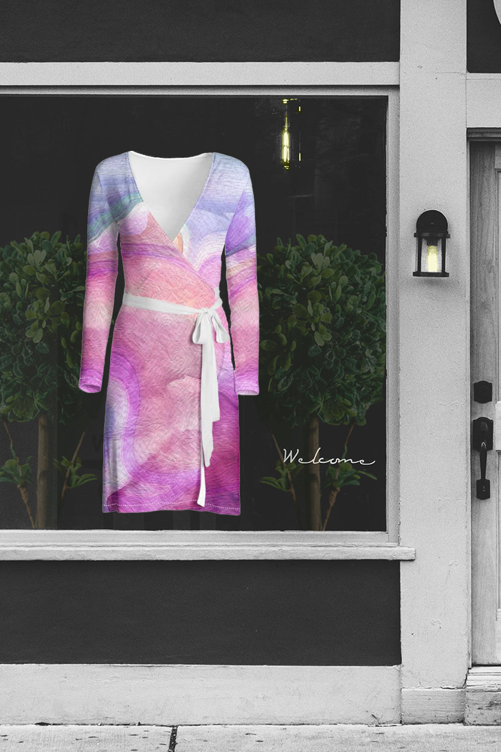 Peaceful Pinks Wrap Dress