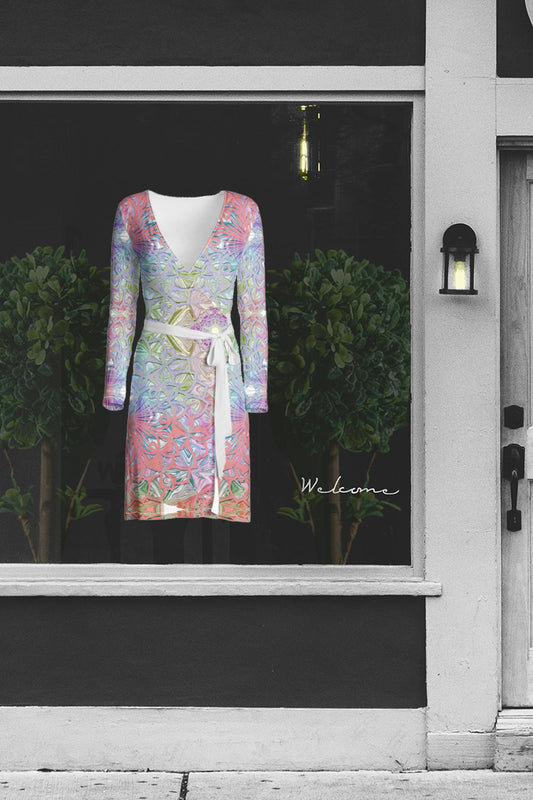 Pretty in Pastels Wrap Dress