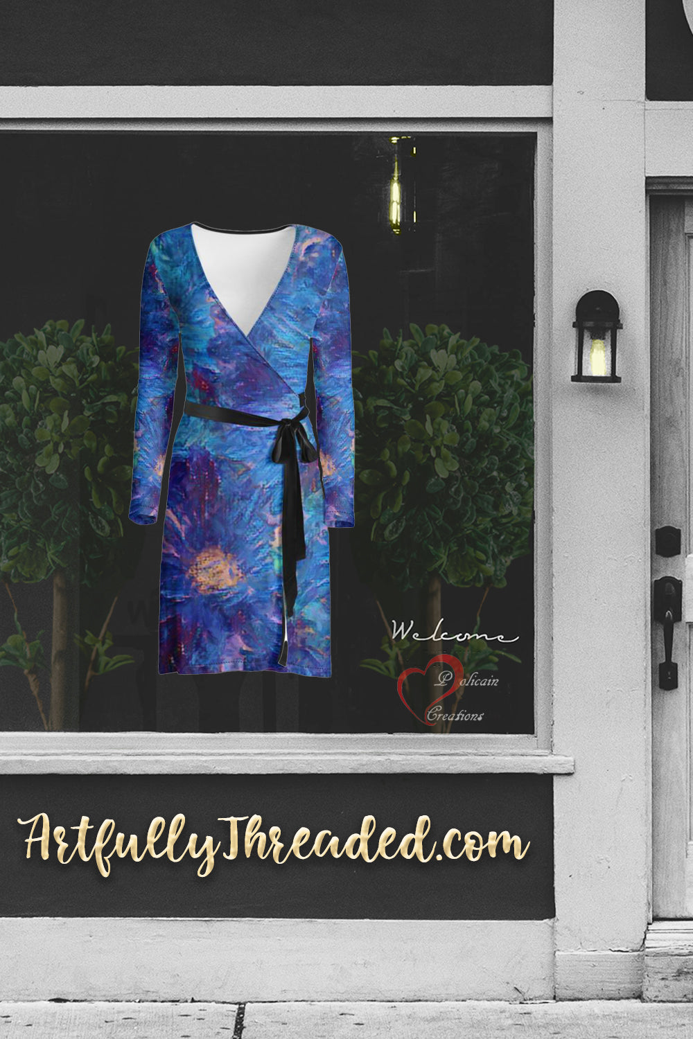 Beautiful Blues Wrap Dress
